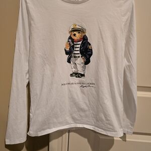 🚨 SOLD🚨 Polo by Ralph Lauren Kids White Long Sleeve Shirt with Bear Design